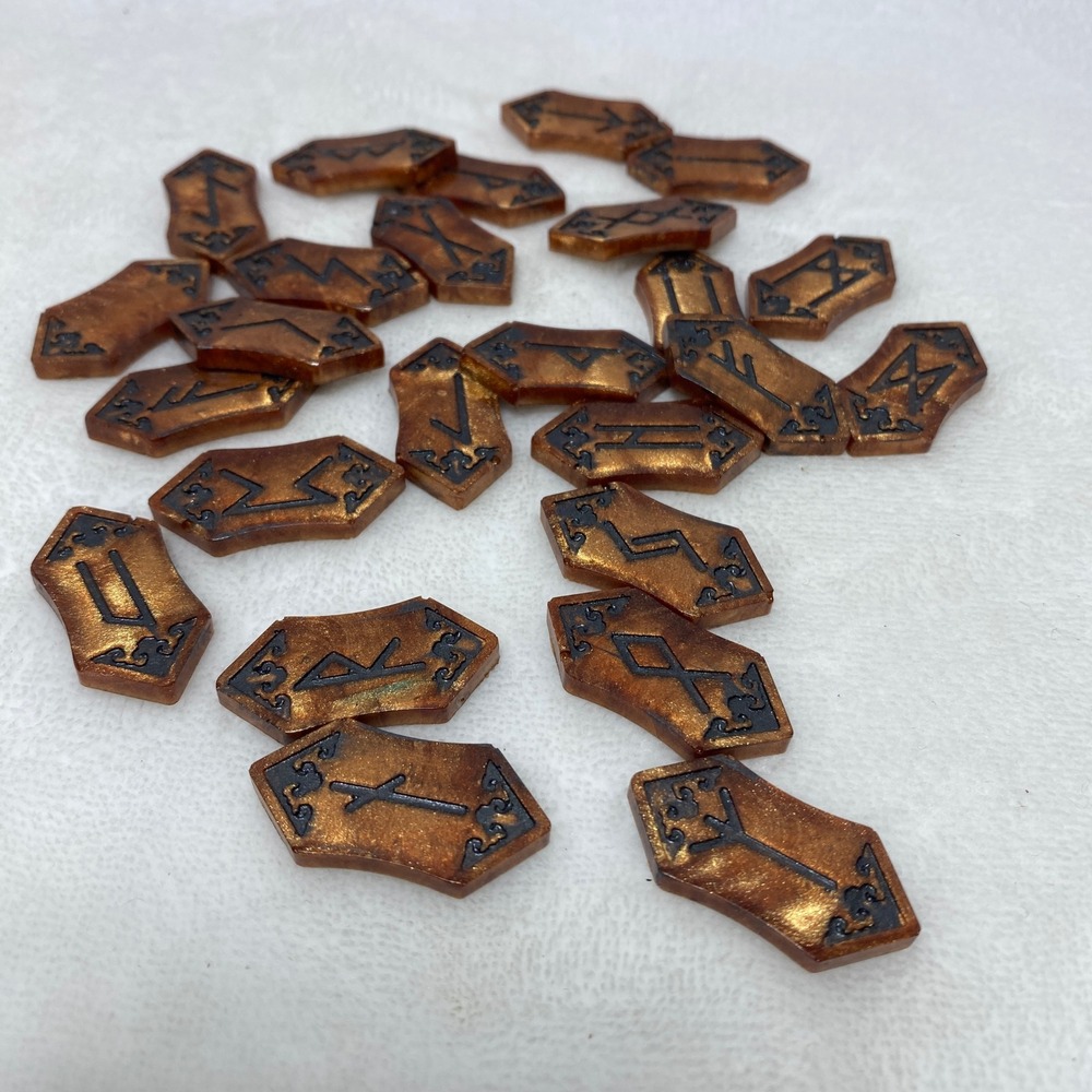 Resin‎ Rune Stones Set Divination Pagan Elder Futhark Runes Astrology